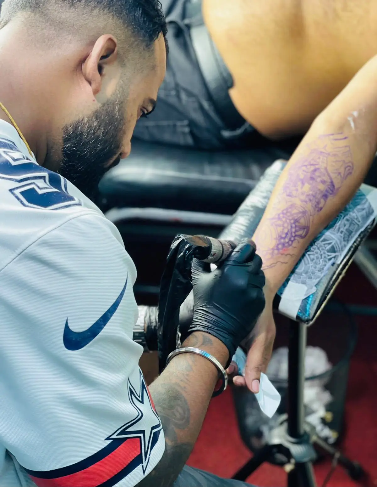 Trishit Roy in studio session crafting tattoo art