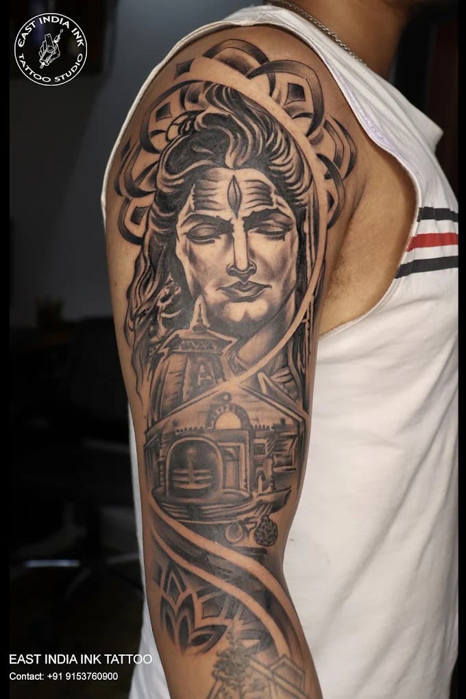 Lord Shiva of Kedarnath and sacred Himalayan trident tattoo